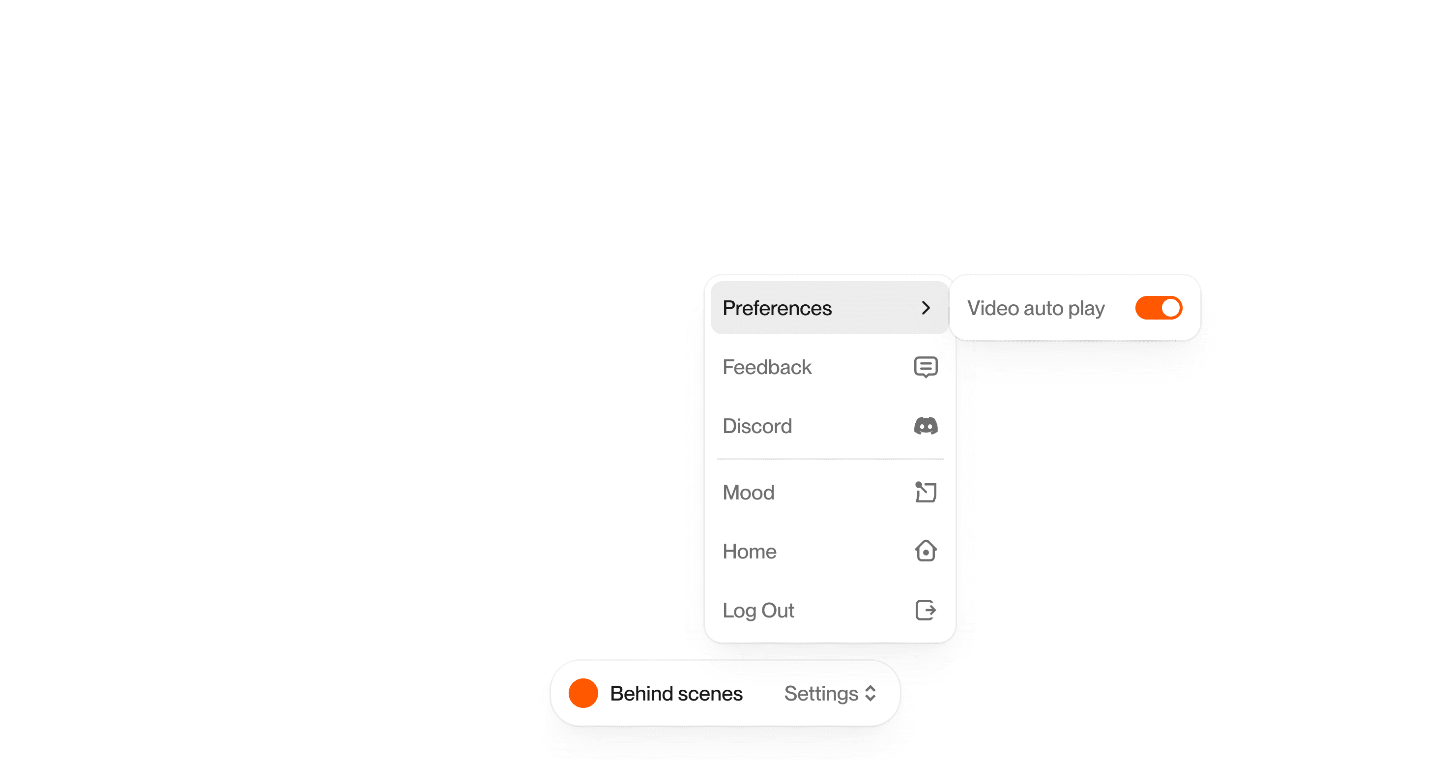 Screenshot of the platform with a preference toggle for auto play